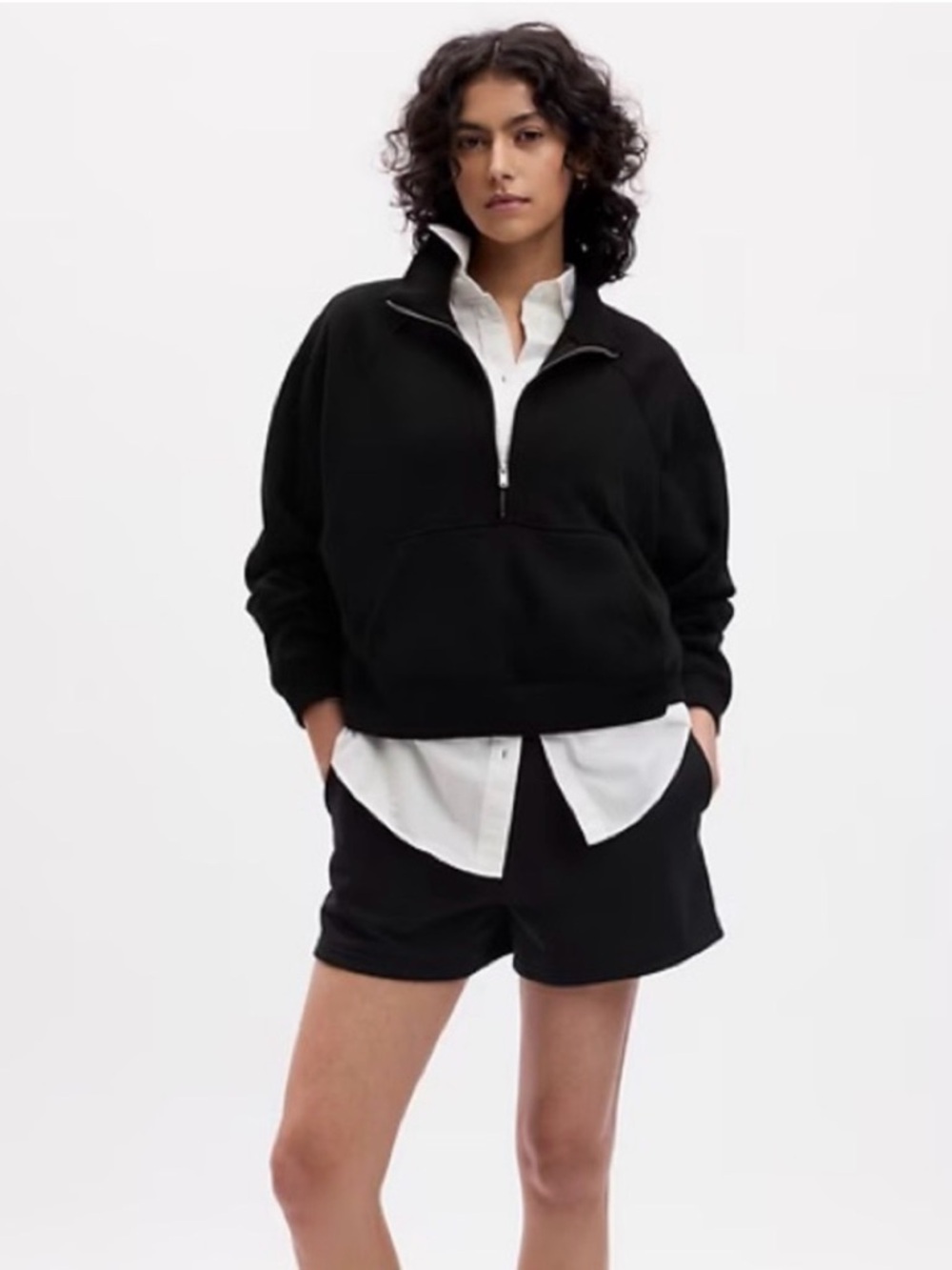 GAP Black and Brown Quarter-Zip Pullover